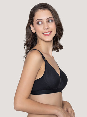 Kalyani Paloma Seamless Support Full Coverage Double Layered Bras | Pack of 2 | ONION BLACK SKIN