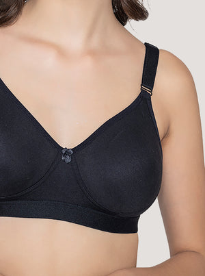 Kalyani Paloma Seamless Support Full Coverage Double Layered Bras | Pack of 2 | SKIN WHITE BLACK