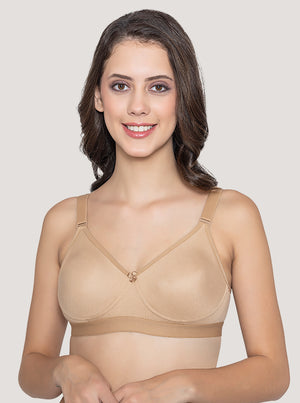 Kalyani Paloma Seamless Support Full Coverage Double Layered Bras | Pack of 2 | CAMEL CAMEL CAMEL