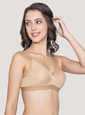 Kalyani Paloma Seamless Support Full Coverage Double Layered Bras | Pack of 2 | CAMEL CAMEL CAMEL