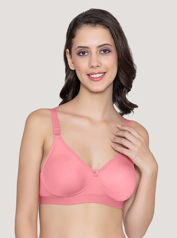 Kalyani Paloma Seamless Support Full Coverage Double Layered Bras | Pack of 2 | CAMEL CORAL WHITE