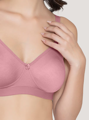 Kalyani Paloma Seamless Support Full Coverage Double Layered Bras | Pack of 2 | ONION BLACK SKIN