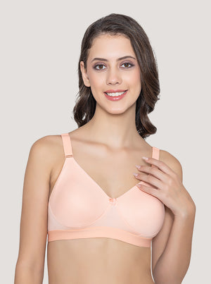 Kalyani Paloma Seamless Support Full Coverage Double Layered Bras | Pack of 2 | CAMEL PEACH SKIN
