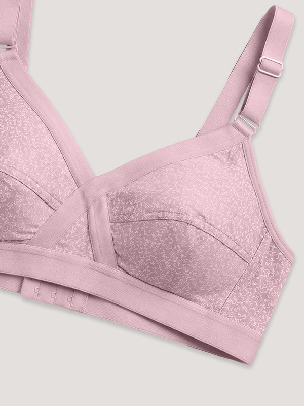 Kalyani Maxine Cross Over Front Full Coverage Cotton Minimizer Bra Pack of 2-PINK PINK