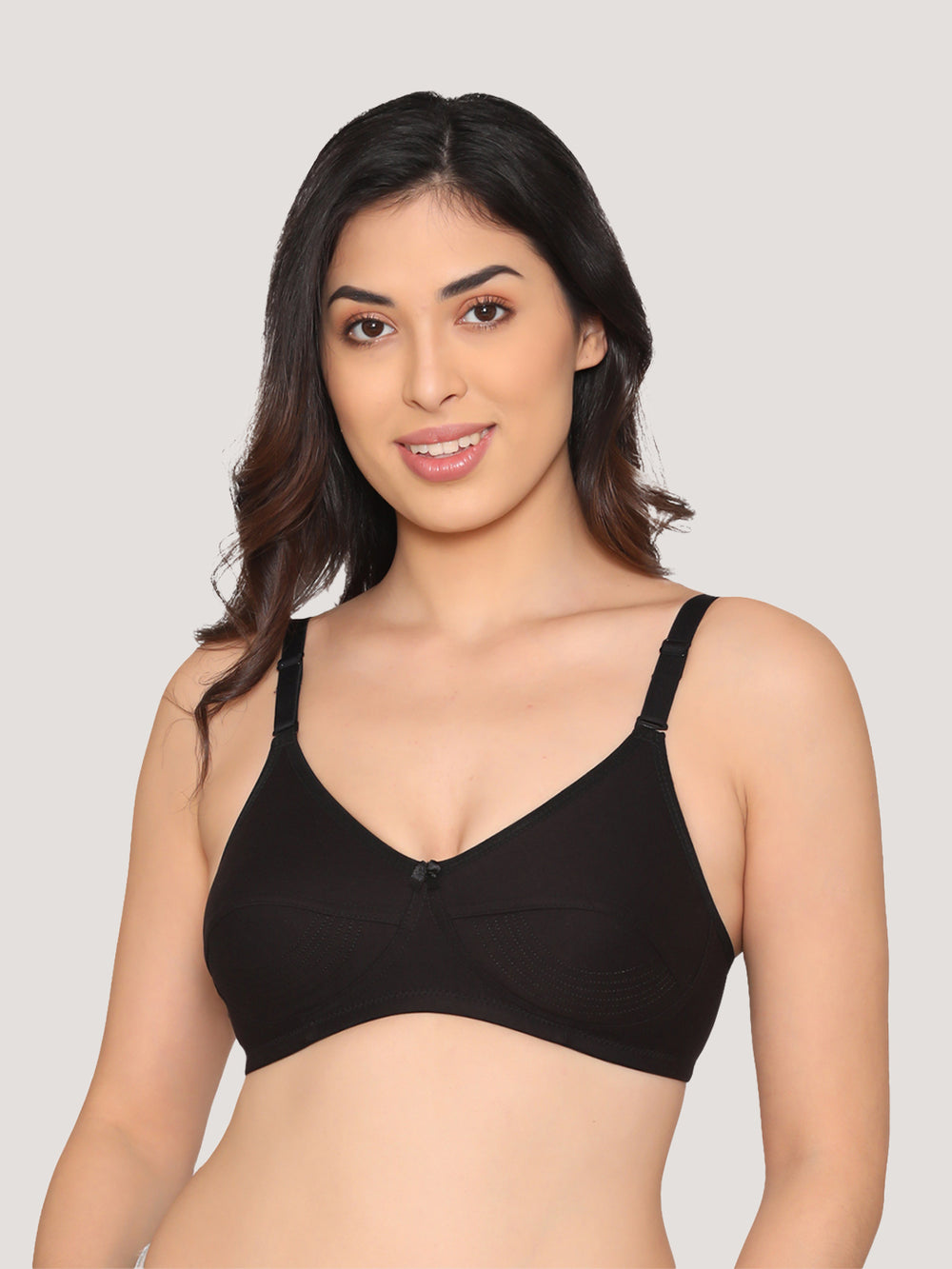 Pranika Non Padded Seamed Everyday Bra | Pack of 3-BLACK NUDE WHITE