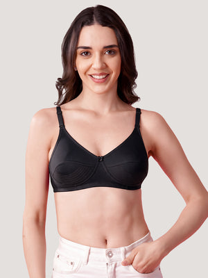 Pranika Non Padded Seamed Everyday Bra | Pack of 3 GREY ROSE BLACK