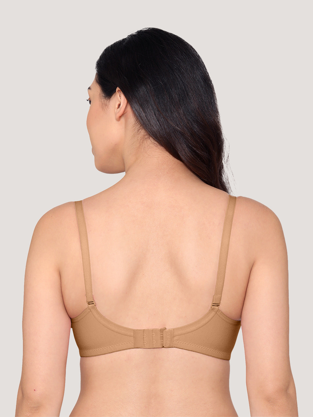 Pranika Non Padded Seamed Everyday Bra | Pack of 3-NUDE WHITE ROSE BUD