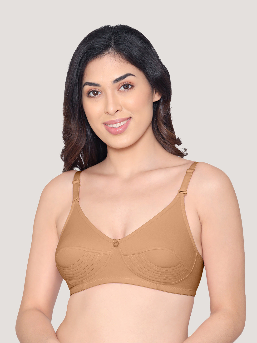 Pranika Non Padded Seamed Everyday Bra | Pack of 3-BLACK NUDE WHITE