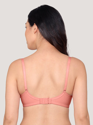 Pranika Non Padded Seamed Everyday Bra | Pack of 3 SKIN ROSE WHITE