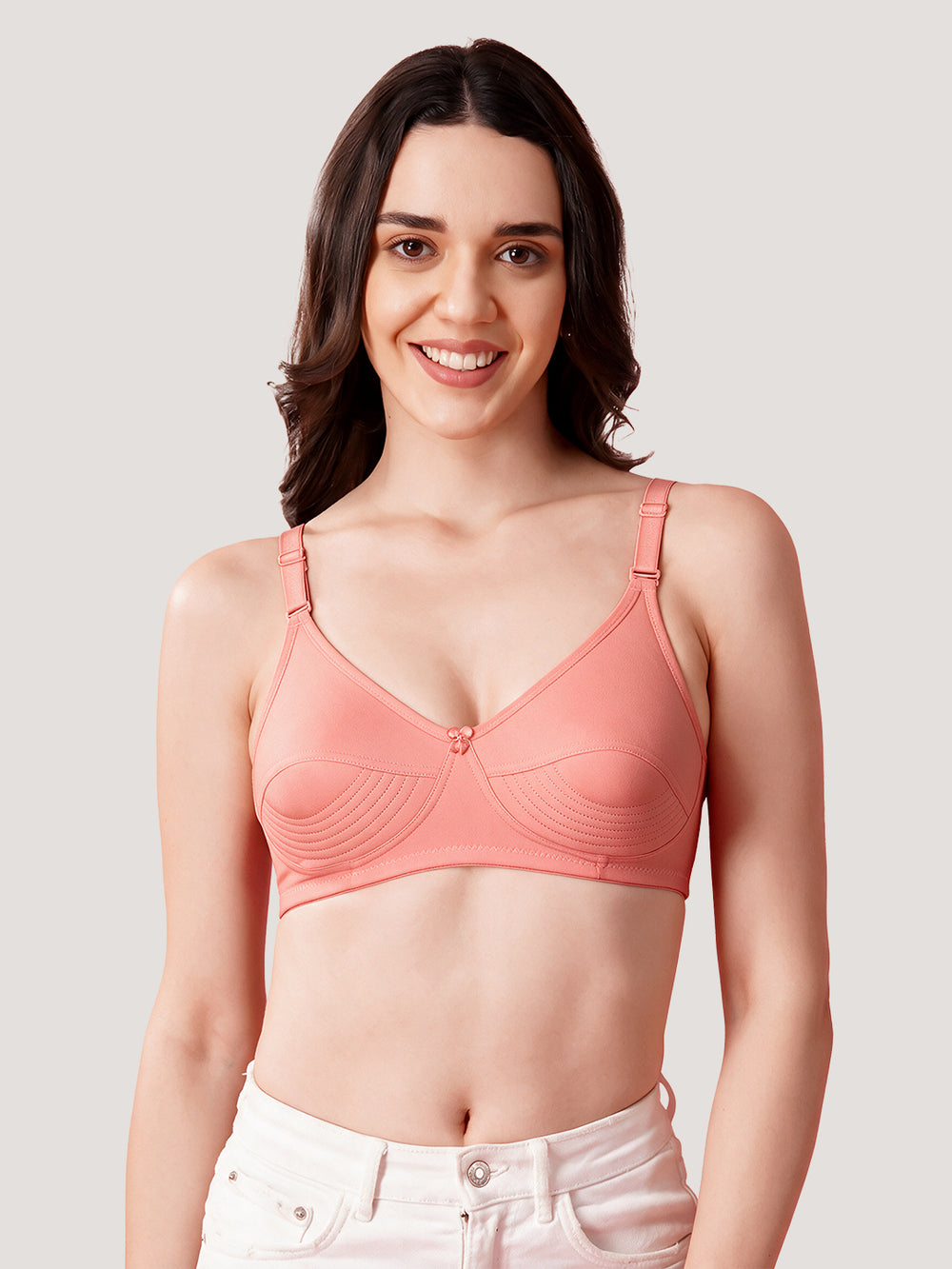 Pranika Non Padded Seamed Everyday Bra | Pack of 3 CREPE BLACK ROSE