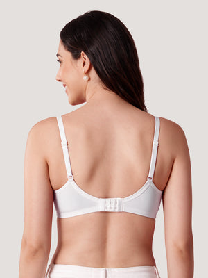 Pranika Non Padded Seamed Everyday Bra | Pack of 3 SKIN ROSE WHITE