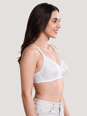 Pranika Non Padded Seamed Everyday Bra | Pack of 3 SKIN BLACK WHITE
