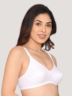 Pranika Non Padded Seamed Everyday Bra | Pack of 3 SKIN ROSE WHITE