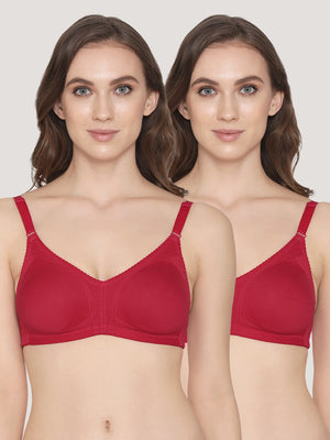 K LINGERIE Kwid Women's Non Padded Wirefree Full Coverage Support Plus Size T-Shirt Bra-RANI RANI