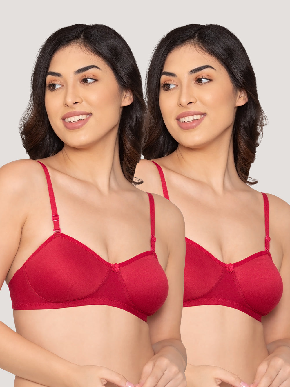 K LINGERIE Roxy Girl's Non Padded Multiway Straps Demi Cup Balconette Bra-RANI RANI