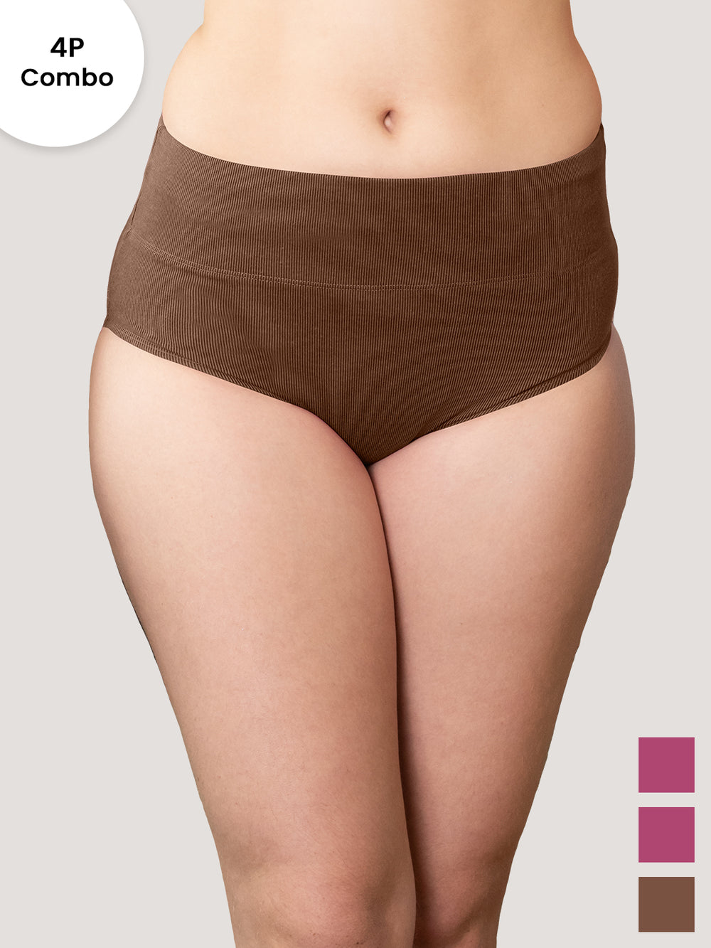 ISAC High Waist Tummy Control Panties for Woman | Pack of 4-RBD RBD BRW BRW