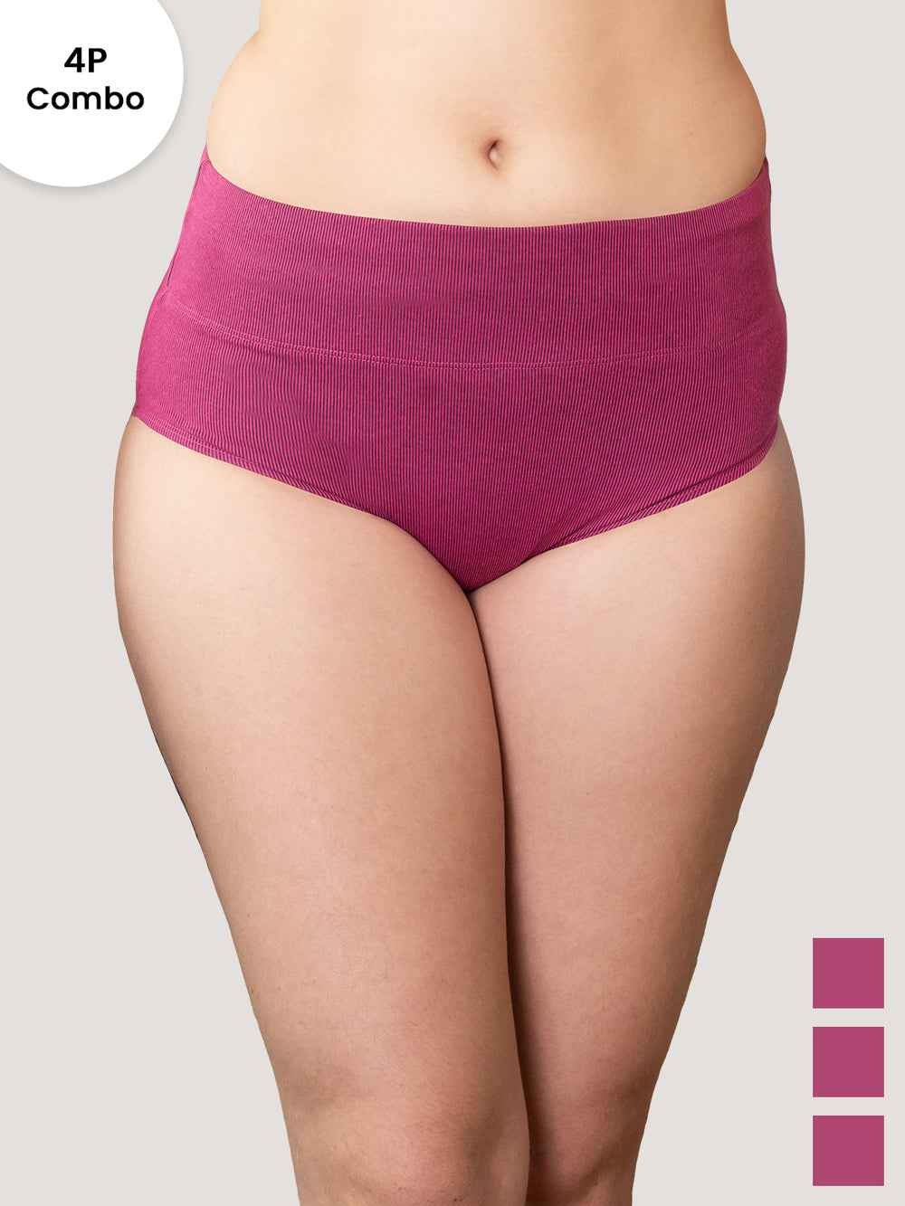 ISAC High Waist Tummy Control Panties for Woman | Pack of 4-RBD RBD RBD RBD