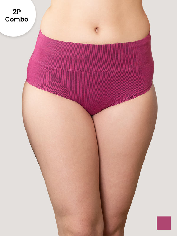 Isac High Waist Panties for Woman | Pack of 2-ROSE BUD ROSE BUD