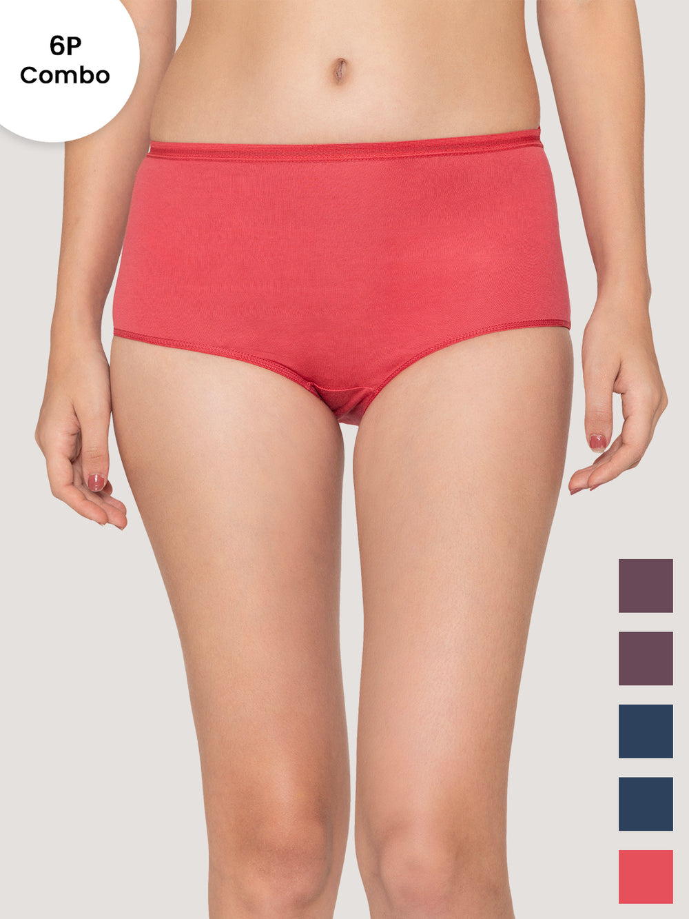 Orion High Coverage Hipster Panties for Women | Pack of 6-RST RST EBLE EBLE DVL DVL