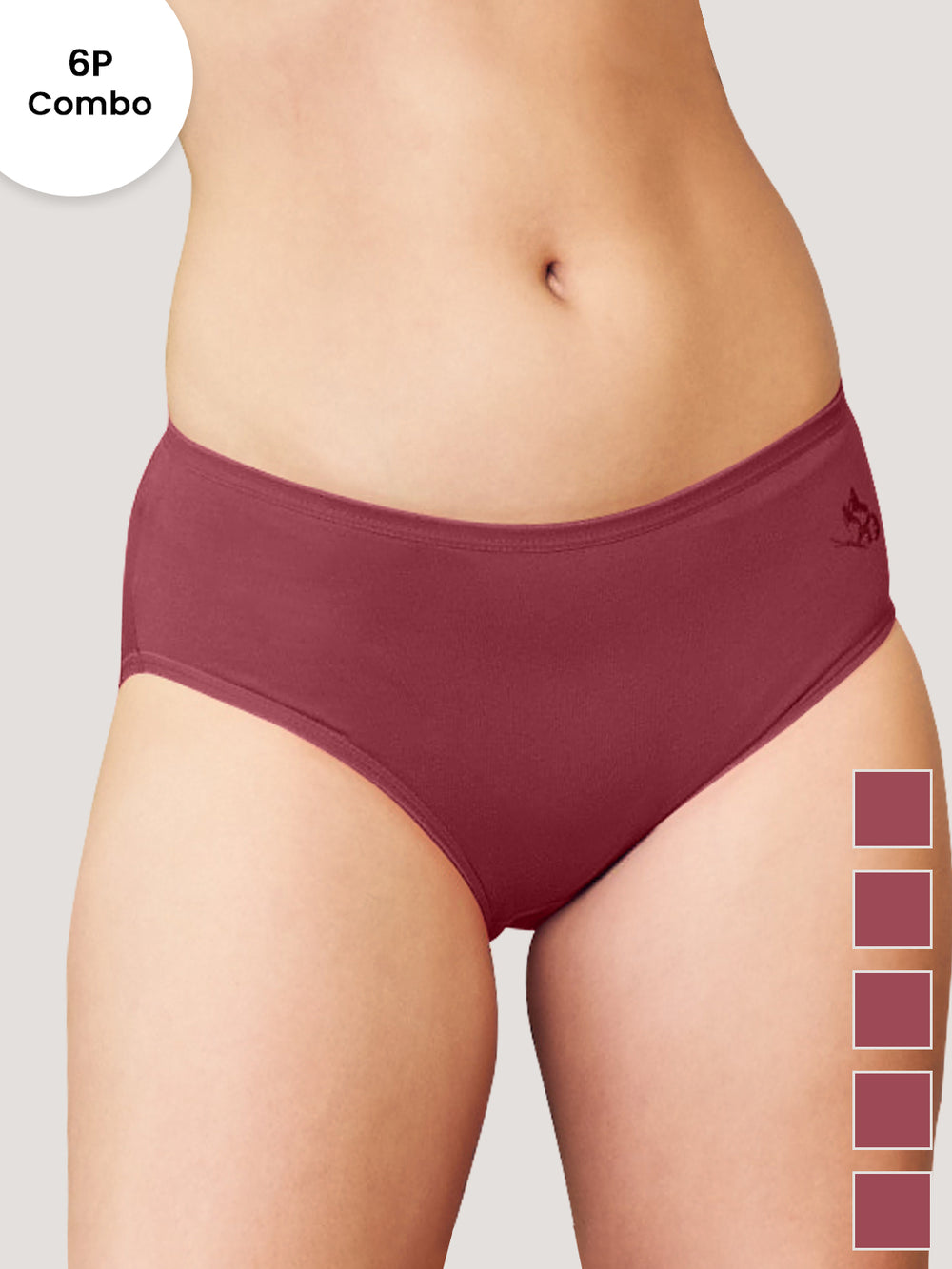 Vami Medium Coverage Cotton Lycra Panties for Girls | Pack of 6-RST RST RST RST RST RST