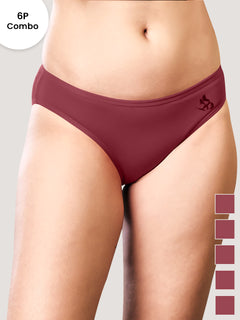Reeva Women's Cotton Lycra Seamless Bikini Panty | Pack of 6-RST RST RST RST RST RST
