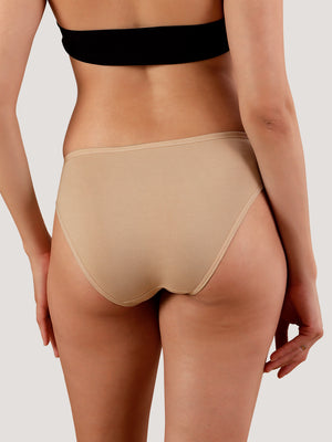 Reeva Low Waist Bikini Panties for Women | Pack of 3-NUDE NUDE NUDE