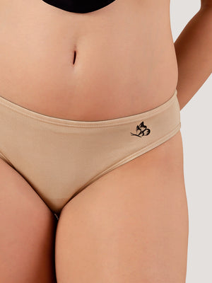 Reeva Low Waist Bikini Panties for Women | Pack of 3-NUDE NUDE NUDE