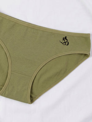 Reeva Low Waist Bikini Panties for Women | Pack of 3-NUDE OLIVE RUST
