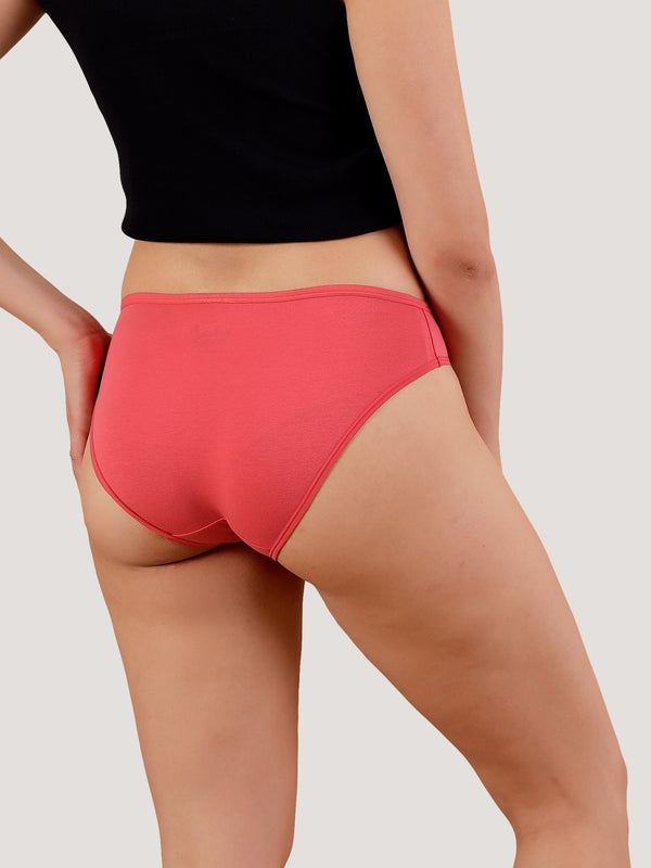 Reeva Low Waist Bikini Panties for Women | Pack of 3-RUST RUST RUST