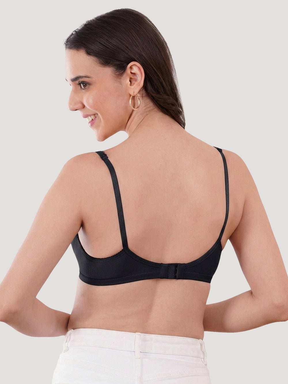 Kalyani Rinni Non Padded Everyday Cotton Bra with Minimal Lace Details |ONION ONION FAWN BLACK SKIN Pack of 5