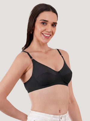 Kalyani Rinni Non Padded Everyday Cotton Bra with Minimal Lace Details | Pack of 5 SKIN  SKIN  WHITE  WHITE  BLACK