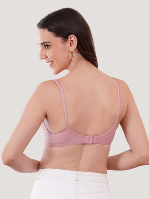 Kalyani Rinni Non Padded Everyday Cotton Bra with Minimal Lace Details |ONION ONION GREY GREY FAWN Pack of 5