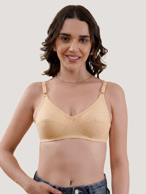 Kalyani Rinni Non Padded Everyday Cotton Bra with Minimal Lace Details |SKIN SKIN SKIN SKIN SKIN Pack of 5