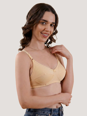 Kalyani Rinni Non Padded Everyday Cotton Bra with Minimal Lace Details |SKIN SKIN SKIN SKIN SKIN Pack of 5