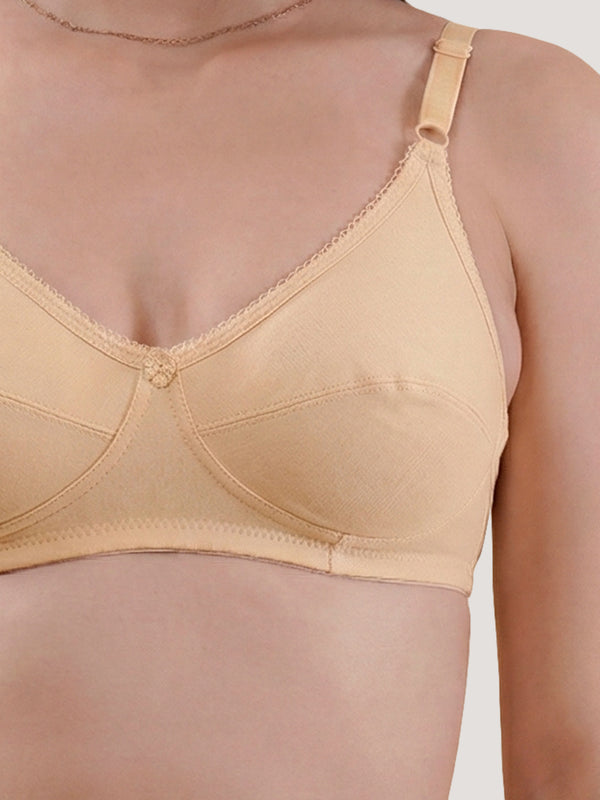 Kalyani Rinni Non Padded Everyday Cotton Bra with Minimal Lace Details |SKIN SKIN SKIN SKIN SKIN Pack of 5