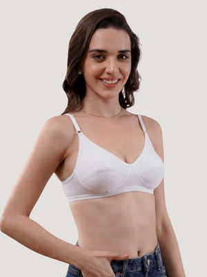 Kalyani Rinni Non Padded Everyday Cotton Bra with Minimal Lace Details |ONION GREY FAWN WHITE BLACK Pack of 5