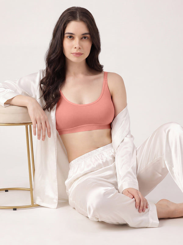 Cathy Double-Layered Slip-On Beginner Bra | Pack of 3-BURGUNDY ONION ROSE