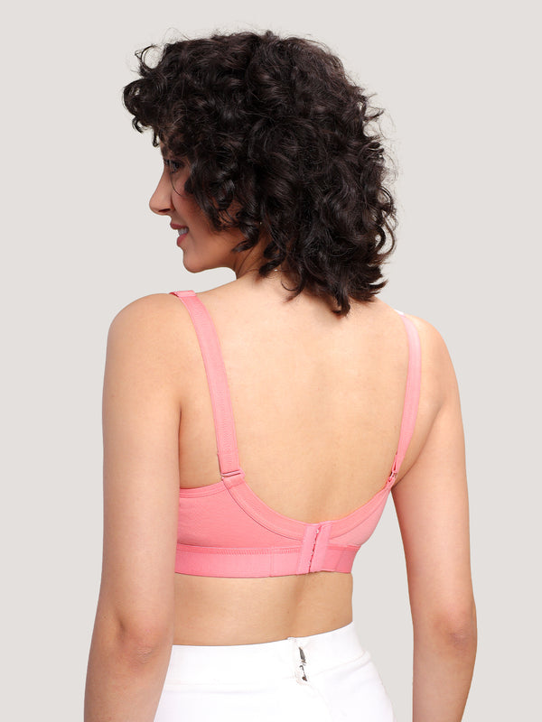 Kalyani Ashley Double Layered Seamless Cups Full Coverage Cotton Lycra Bra | Pack of 2 |ROSE GREY