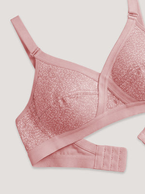 Kalyani Maxine Cross Over Front Full Coverage Cotton Minimizer Bra Pack of 2-ROSE ROSE