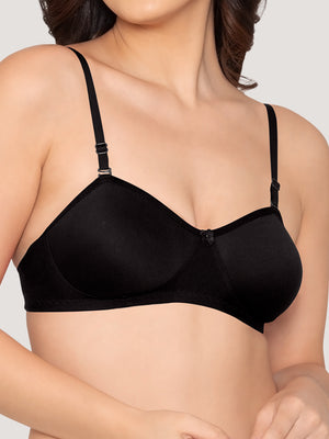 Roxy Multiway Demi Cup Balconette Bra-BLACK