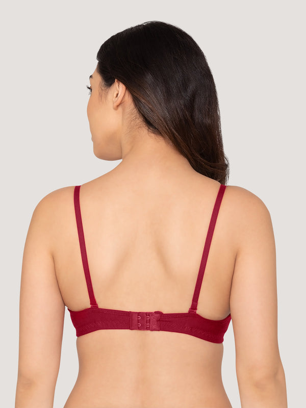 Roxy Multiway Demi Cup Balconette Bra-MAROON