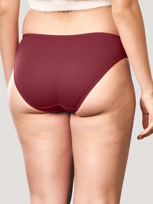 Reeva Seamless Low Waist Bikini Panty | Pack of 3-RUST RUST RUST