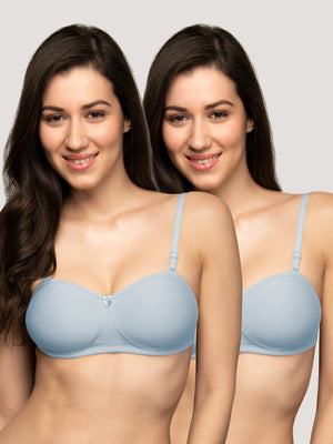 Selena Demi Cup Tube Bra/T-Shirt Bra Pack of 2- S.BLUE S.BLUE