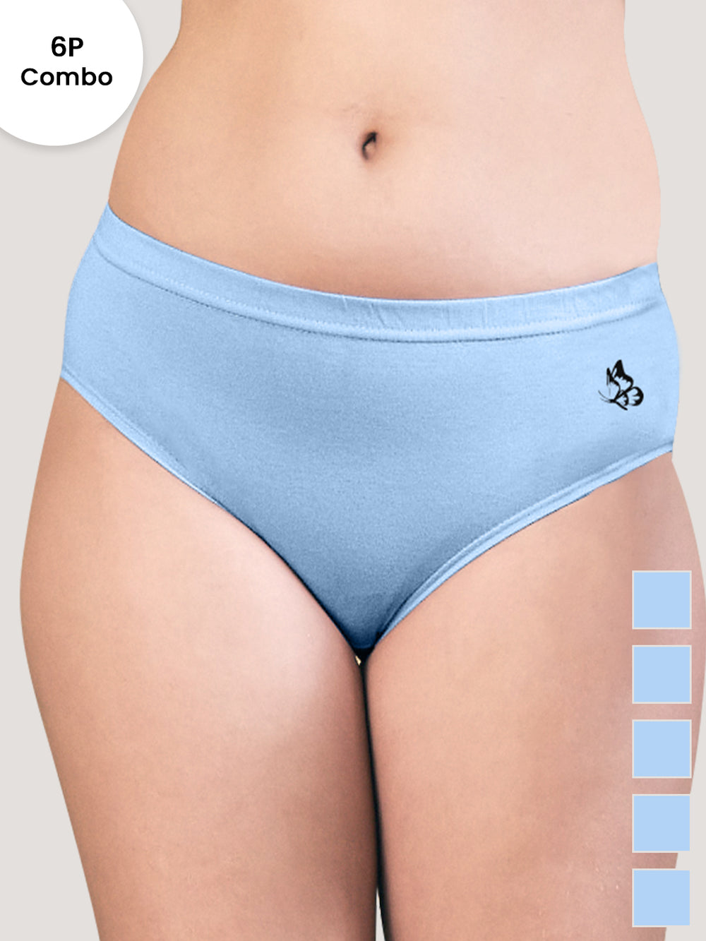 Eve Women's Cotton Lycra Seamless Bikini Panty | Pack of 6-SBLE SBLE SBLE SBLE SBLE SBLE