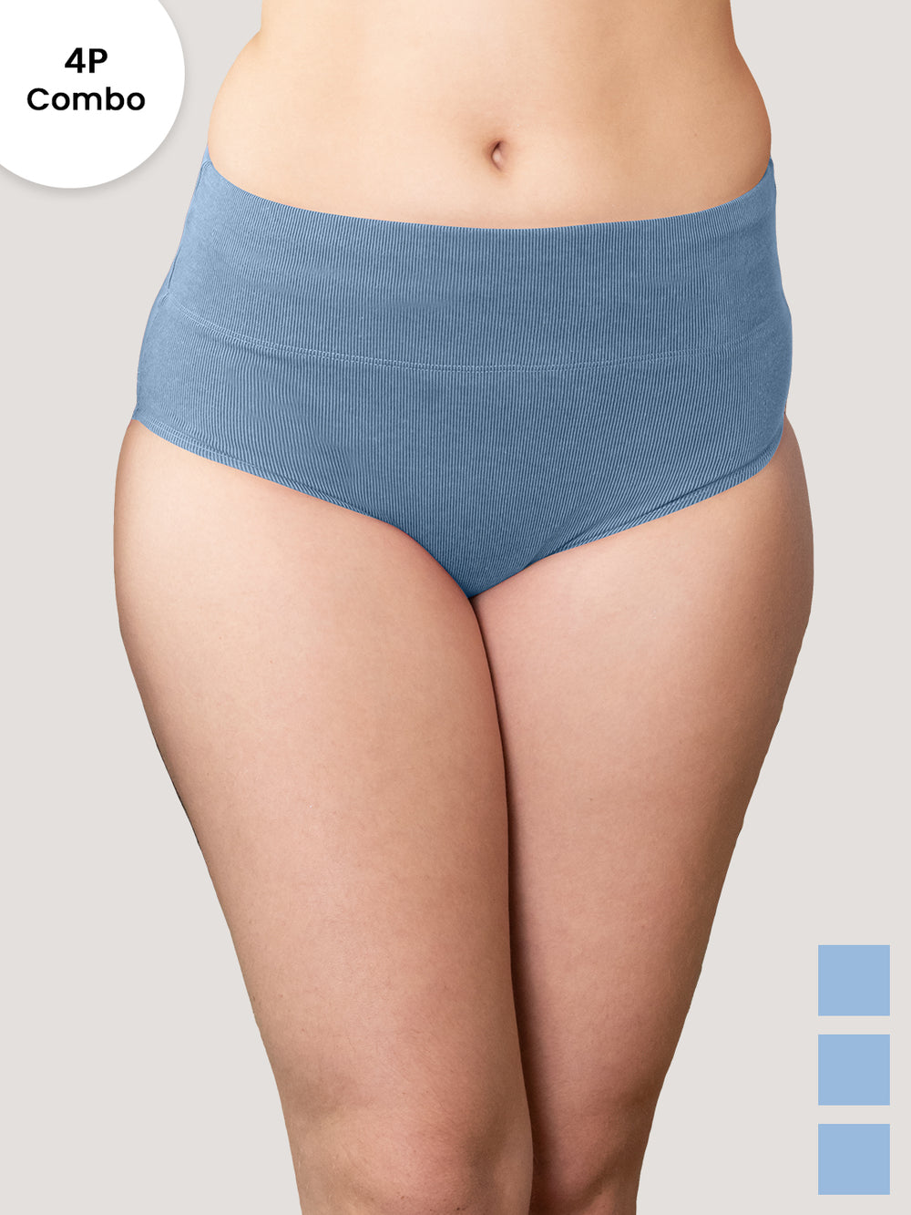 ISAC High Waist Tummy Control Panties for Woman | Pack of 4-SBLE SBLE SBLE SBLE