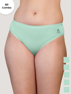 Snow Women's Mid Waist Hipster Panties | Pack-of-6-SGR SGR SGR SGR SGR SGR