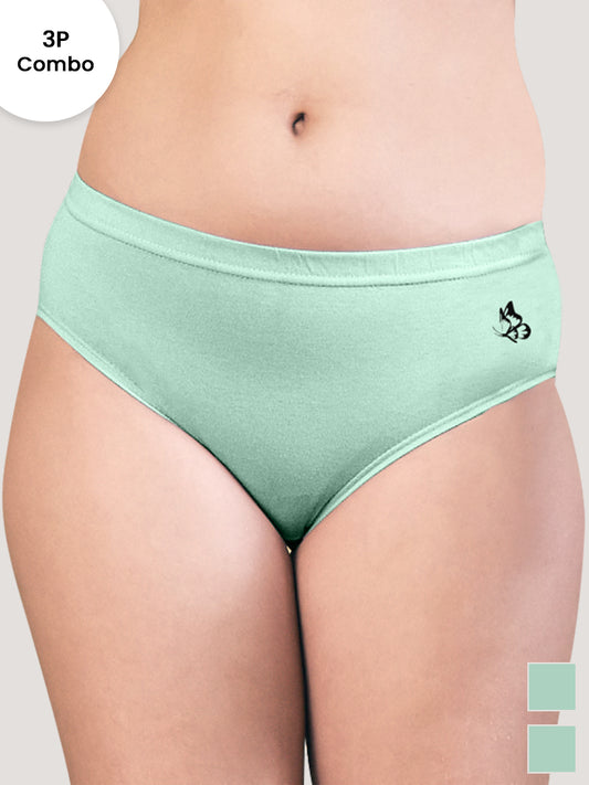 Eve Mid Waist Multicolor Hipster Panties | Pack of 3-SEA GREEN SEA GREEN SEA GREEN