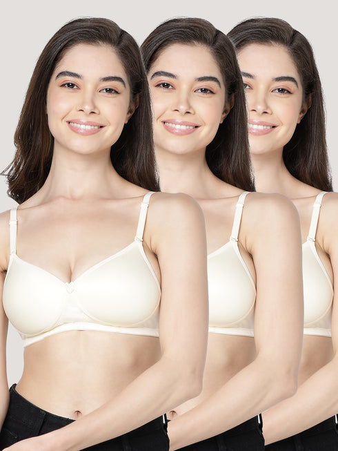 Kalyani Maria Seamless Light Padded Fuller Cups Everyday Bra | Pack of 3