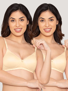 K LINGERIE Sharon Women's Detachable Straps Padded T-Shirt Bra-SKIN SKIN