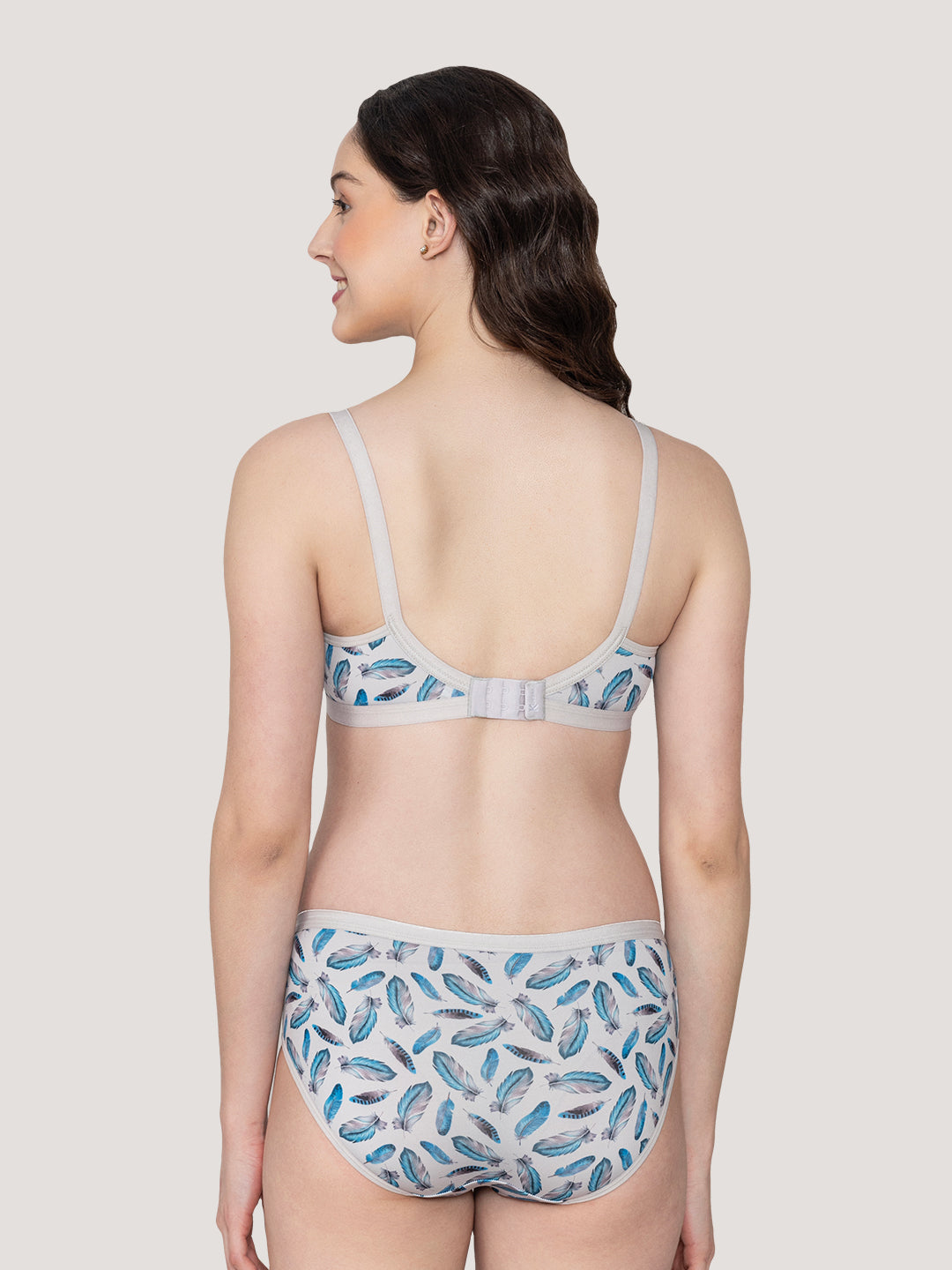 Samara Everyday Printed Lingerie Set-L.GREY